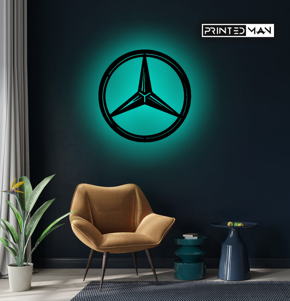 Wooden LED Logo Mercedes-Benz Cars – Printed Man