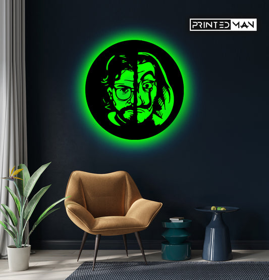 Wooden LED  Logo - Money Heist