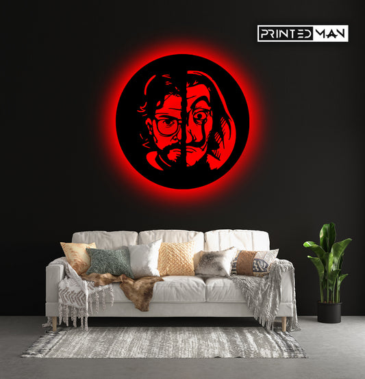 Wooden LED  Logo - Money Heist