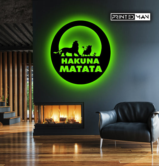 Wooden LED  Logo - Hakuna Matata