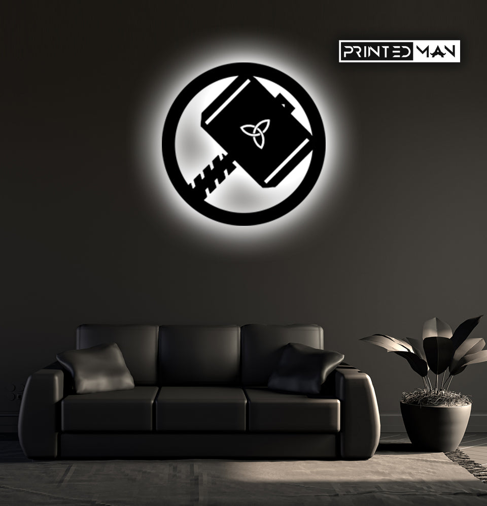 Wooden LED  Logo Backlight thor home decor