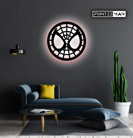 Wooden LED  Logo Backlight Spiderman