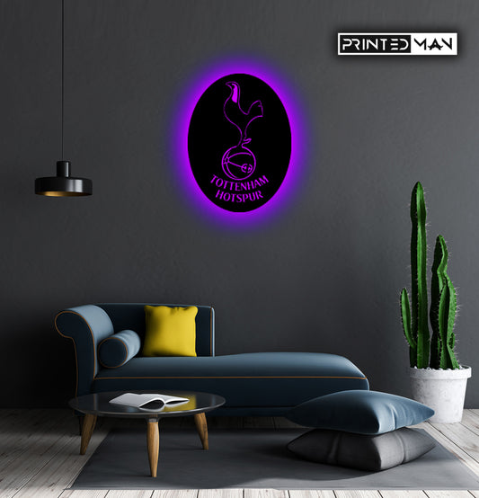 Wooden Tottenham Hotspur F C LED Logo luminous for football Fan's