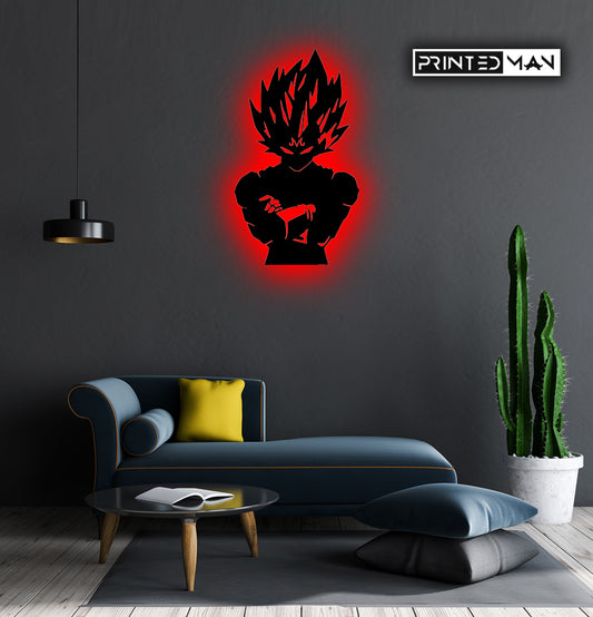 Wooden LED  Logo Anime - Vegeta