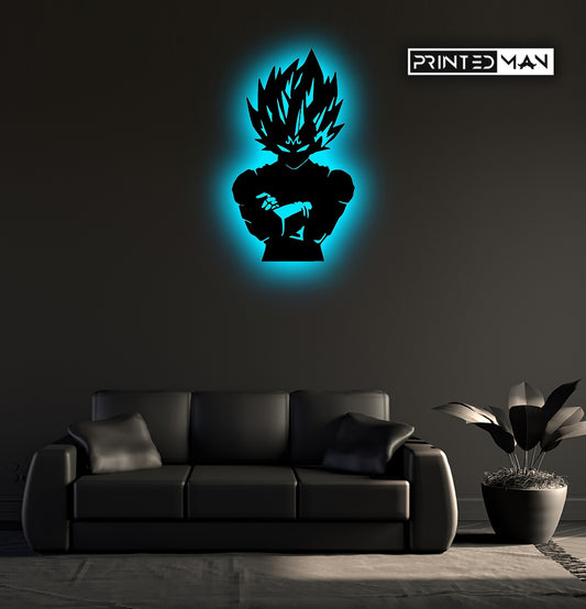 Wooden LED  Logo Anime - Vegeta