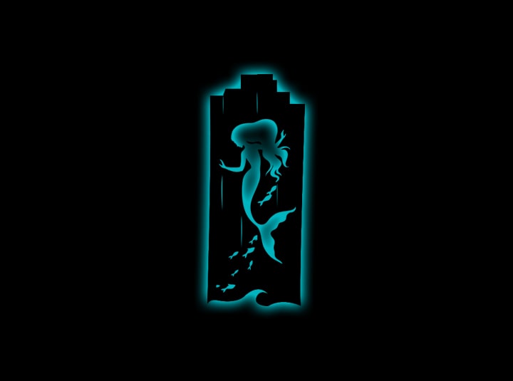 Wooden LED  Logo - Ariel Disney Princess