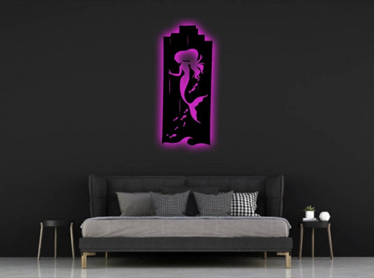 Wooden LED  Logo - Ariel Disney Princess