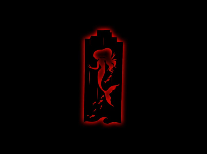 Wooden LED  Logo - Ariel Disney Princess