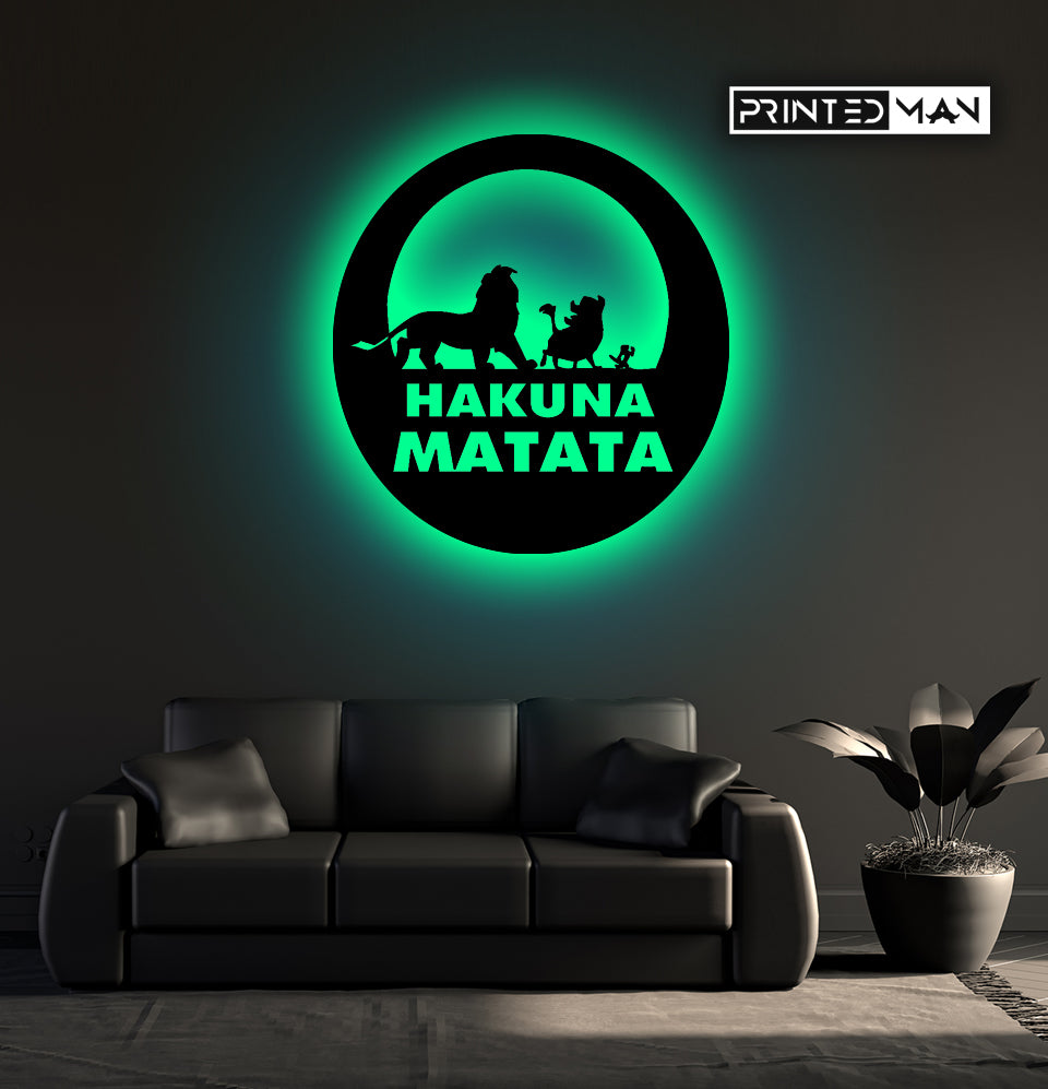 Wooden LED  Logo - Hakuna Matata